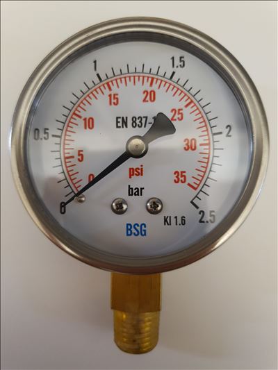 שעון לחץ 0-2.5 בר BSG